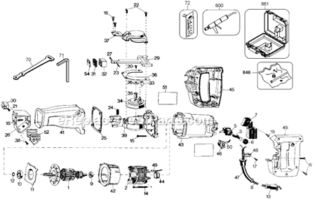 Part Location Diagram of 679873-01 DeWALT Kit,Cutsaw